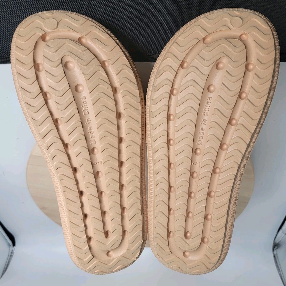 Bebe Beige Women Y2K Flatform Chunk Platform Sandals- Size 9 - Picture 7 of 7